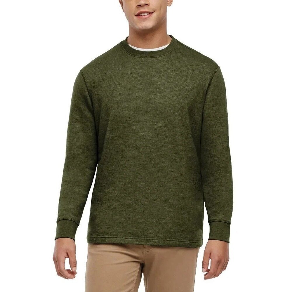 Orvis Men's L Green Long Sleeve Crew Neck Sweatshirt Cotton Blend K1088